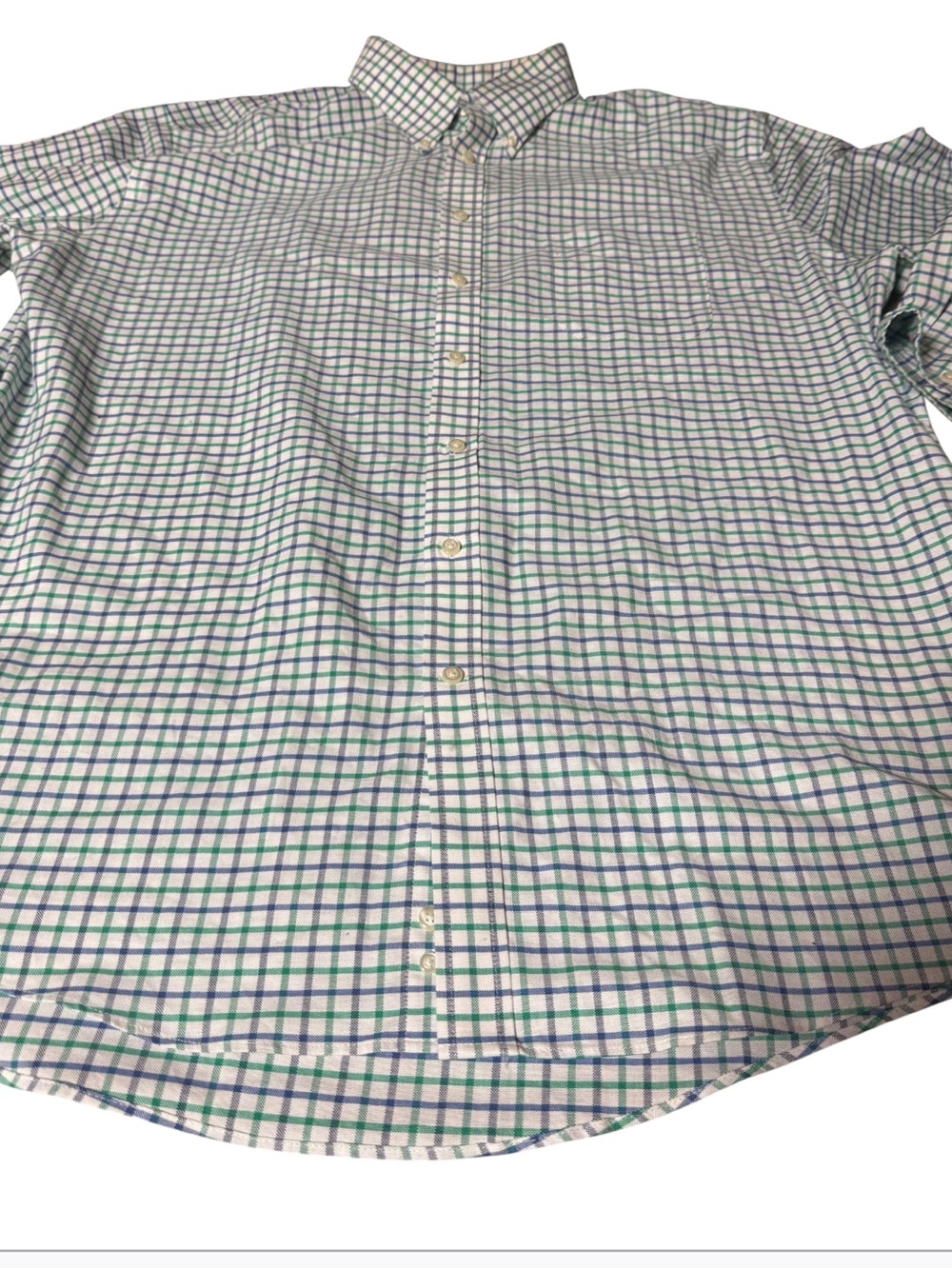 Stafford Tailored Culture Regular Fit Oxford Shirt size 18 34-35 Green Grid plai - Picture 6 of 15